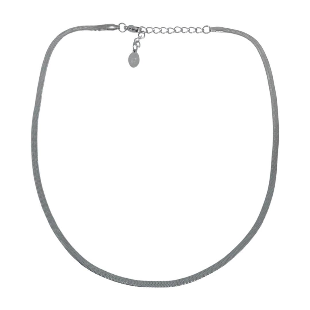 Silver Herringbone Necklace