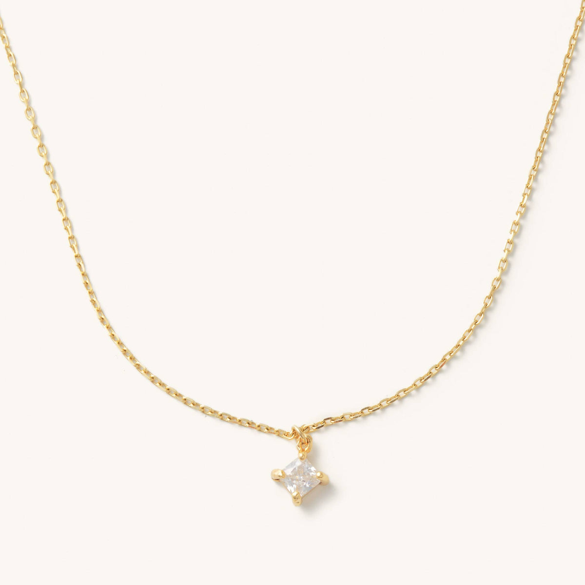 Square Gold Diamond Necklace