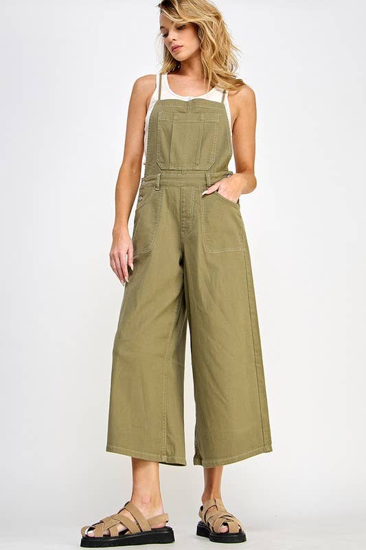 Slouchy Tie Back Overalls